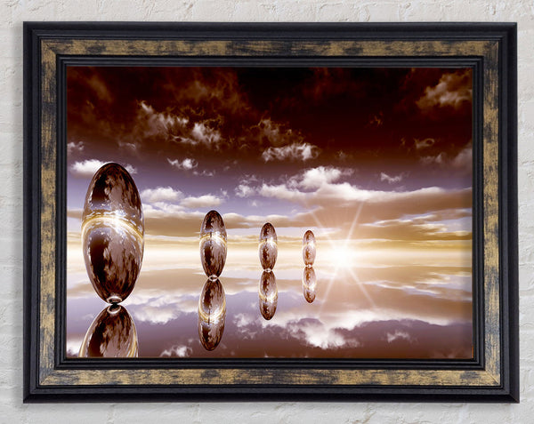 Spheres Of The Ocean Skies Framed Print
