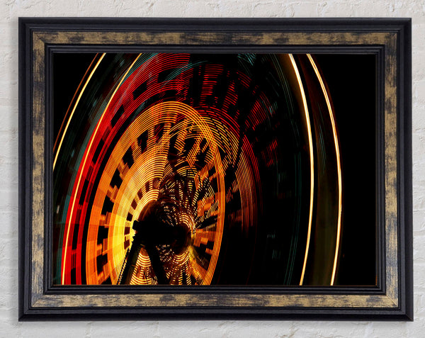 Ferris Wheel At Night Framed Print
