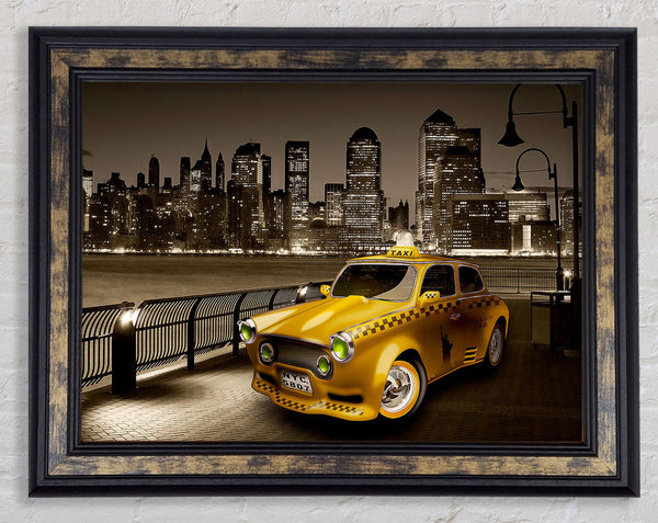 Retro Taxi NYC Framed Print