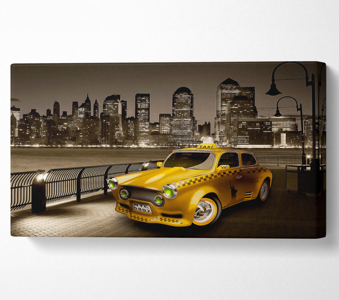  A Canvas Print of Retro Taxi NYC Canvas Print