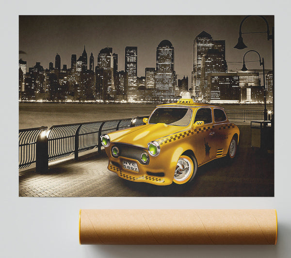 Retro Taxi Nyc Giclee Print