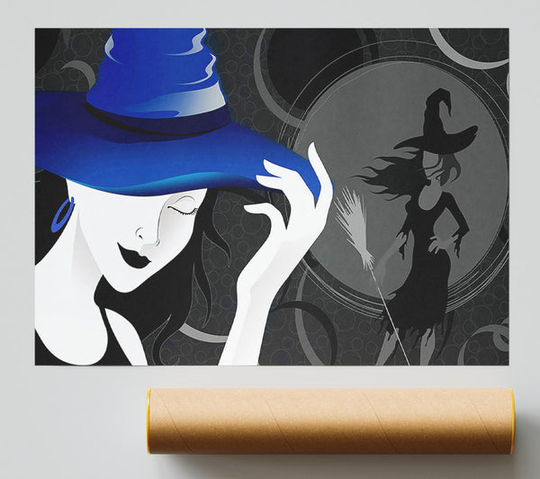 Woman In The Blue Hat Print