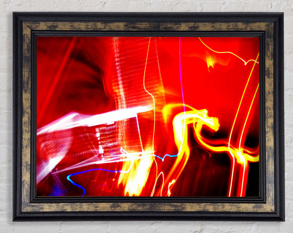 Red Light Flames Framed Print