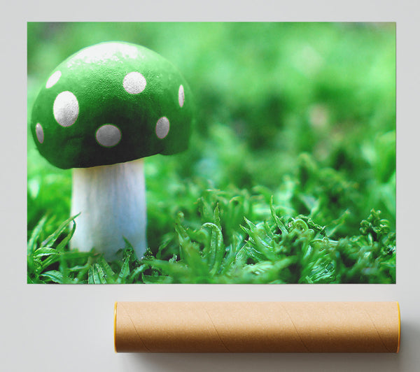 Green Mushroom Print