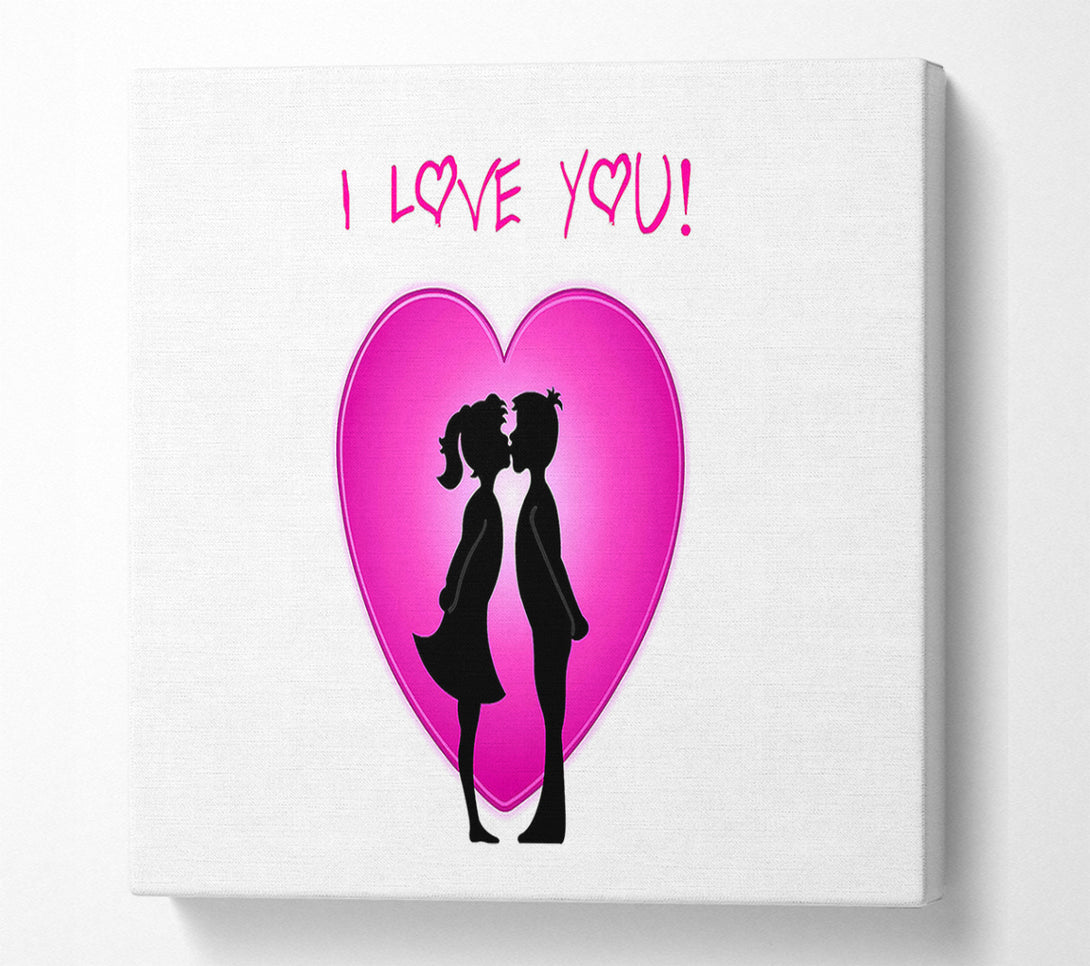  A Canvas Print of I Love You 3 Canvas Print