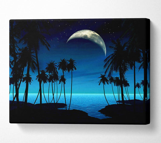 Paradise Island Moon Canvas Wall Art