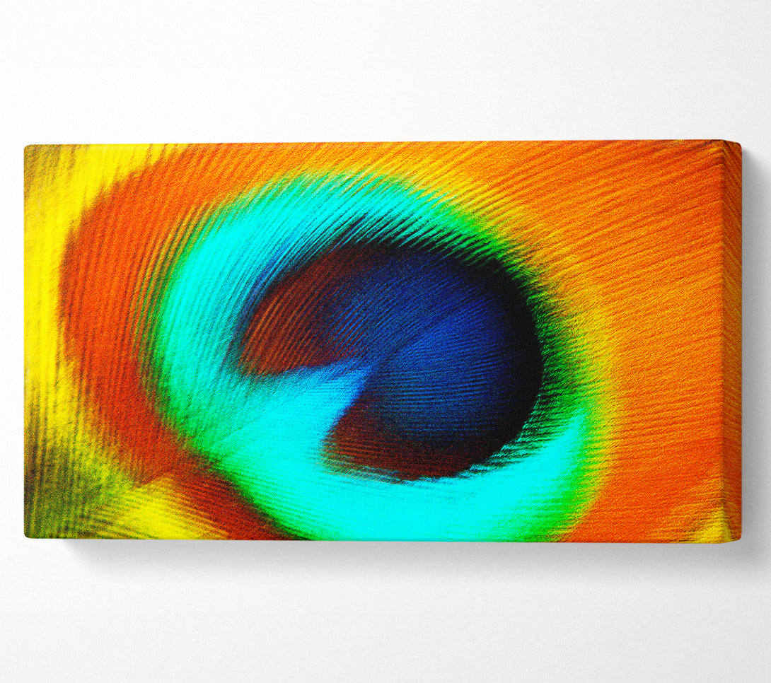  A Canvas Print of Peacock Feather Eye Close-Up Canvas Wall Art