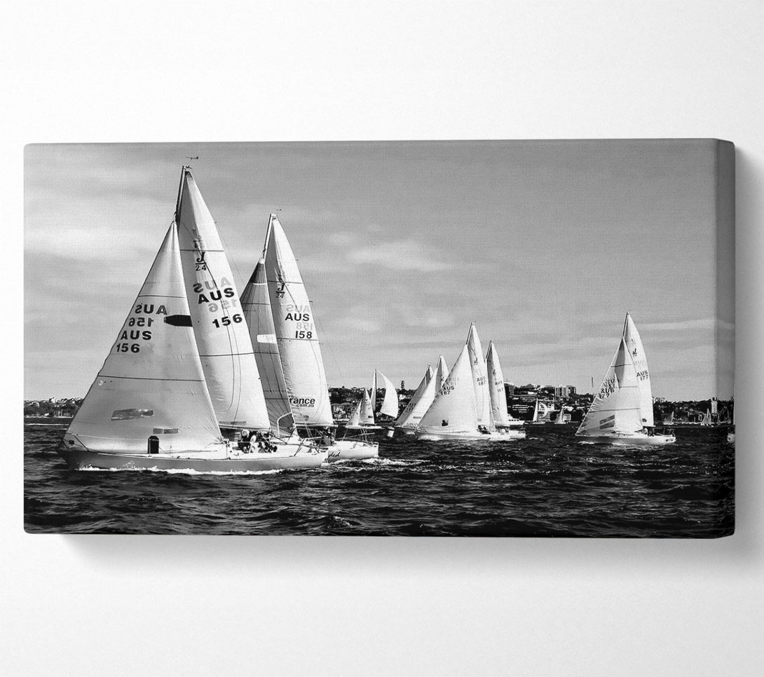  A Canvas Print of Sailboat Dream B n W Canvas Wall Art