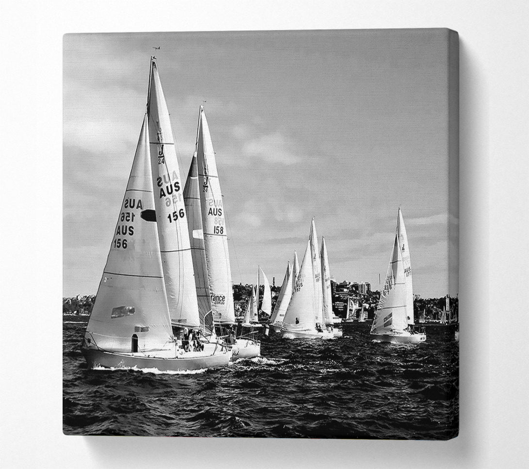  A Canvas Print of Sailboat Dream B n W Canvas Wall Art