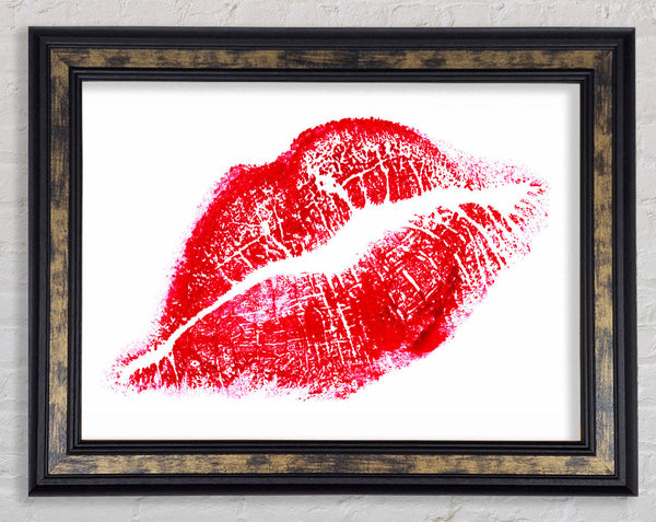 Red Lipstick Mark Framed Print