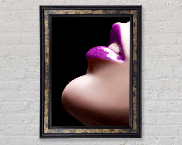 Exotic Pink Lips Framed Print