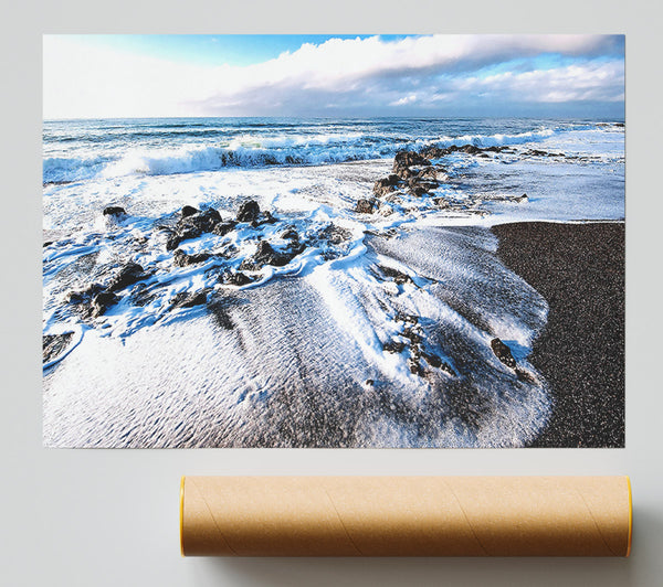 Waves Crashing On The Beach Giclee Print