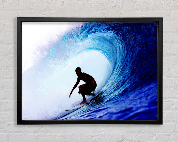 Wave Tunnel Surfer Framed Print