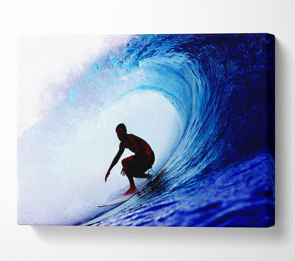  A Canvas Print of Wave Tunnel Surfer Canvas Print