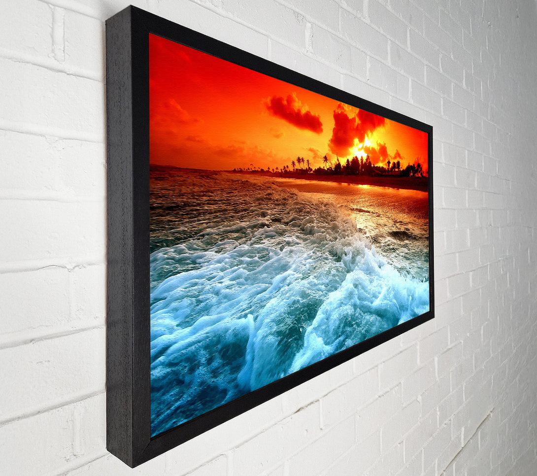  A Canvas Print of Tropical Beach Sunset Canvas Wall Art