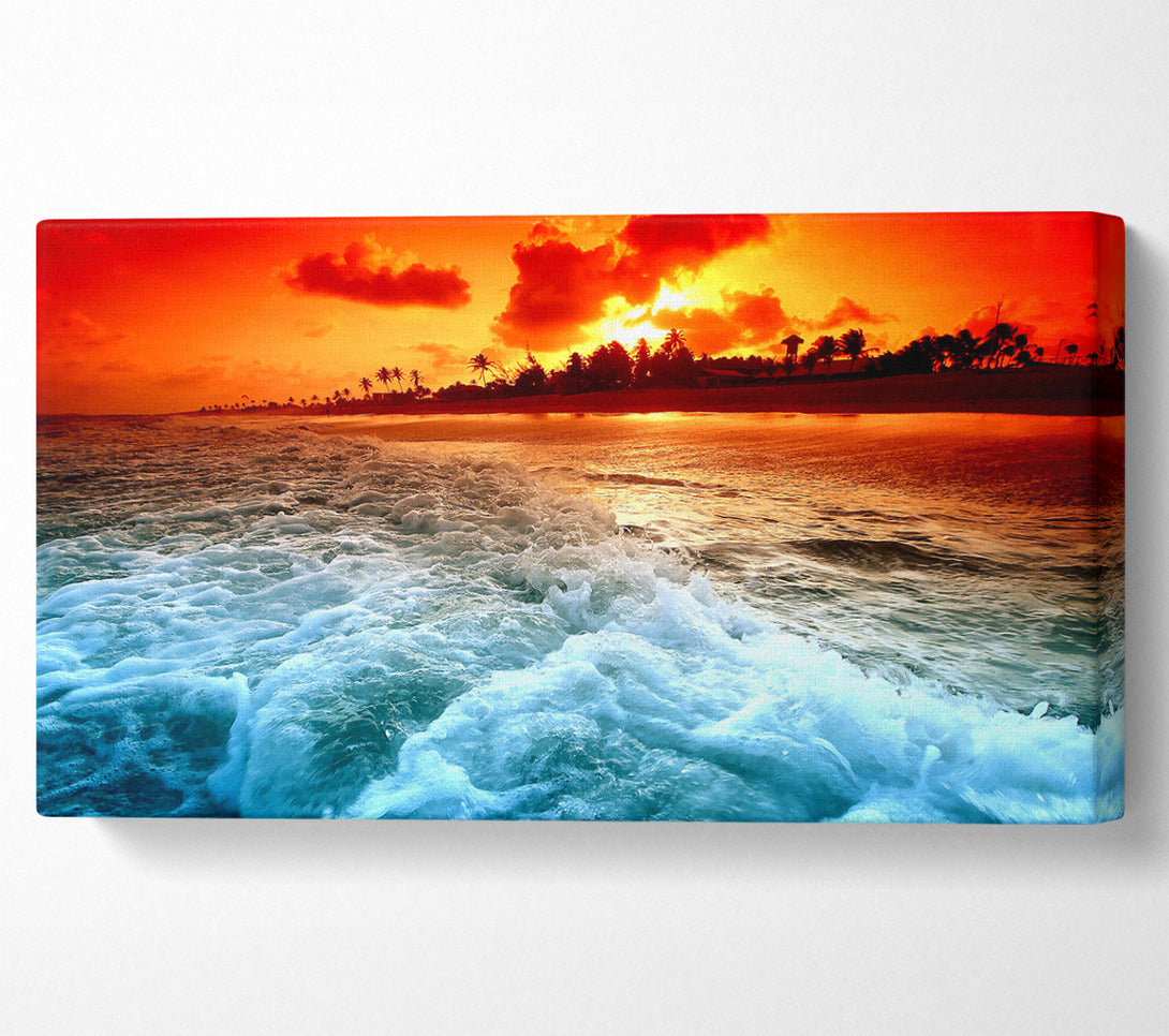  A Canvas Print of Tropical Beach Sunset Canvas Wall Art