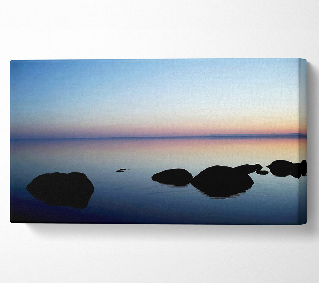  A Canvas Print of Tranquil Stepping Stone Ocean Canvas Art