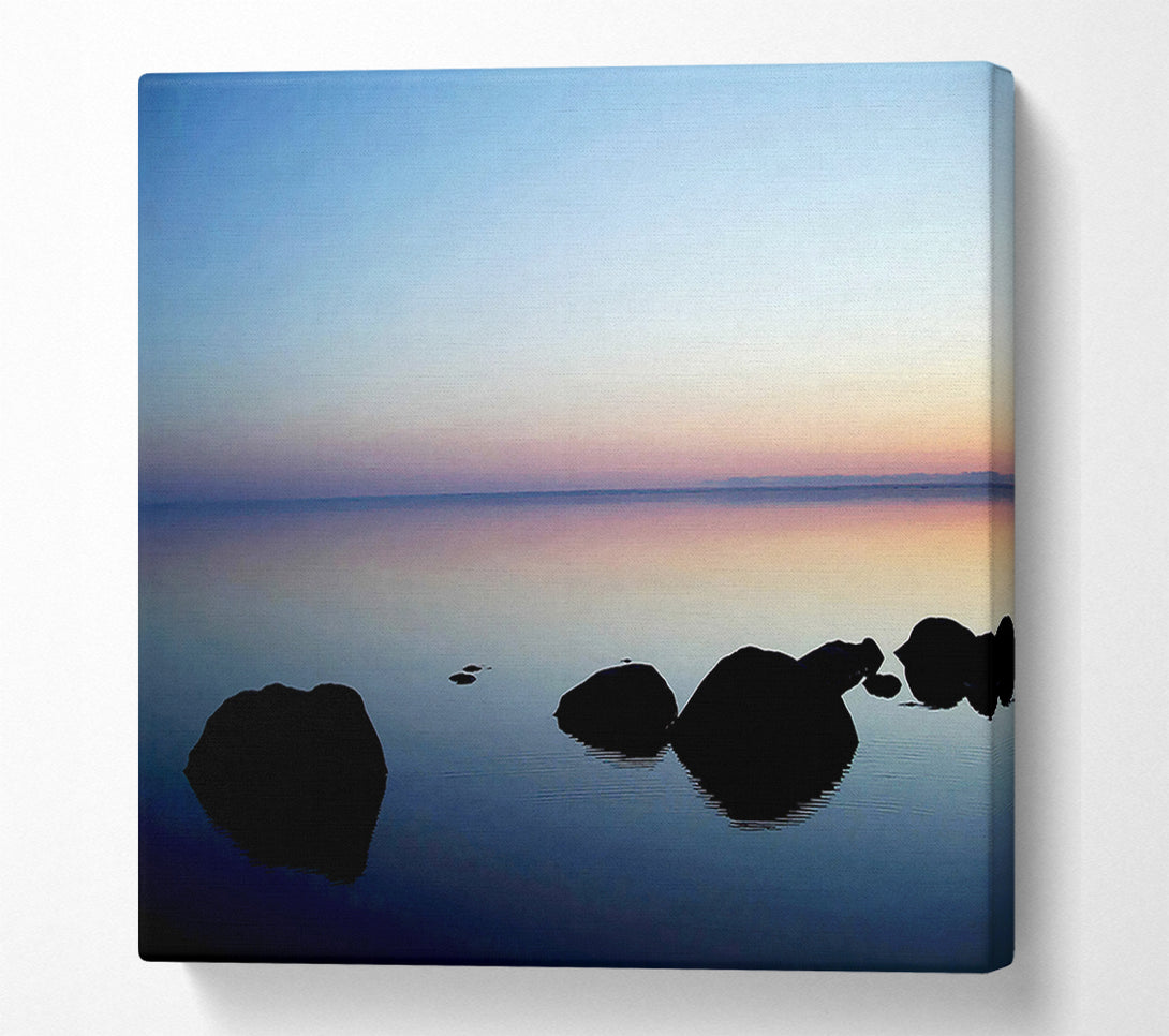 A Canvas Print of Tranquil Stepping Stone Ocean Canvas Art