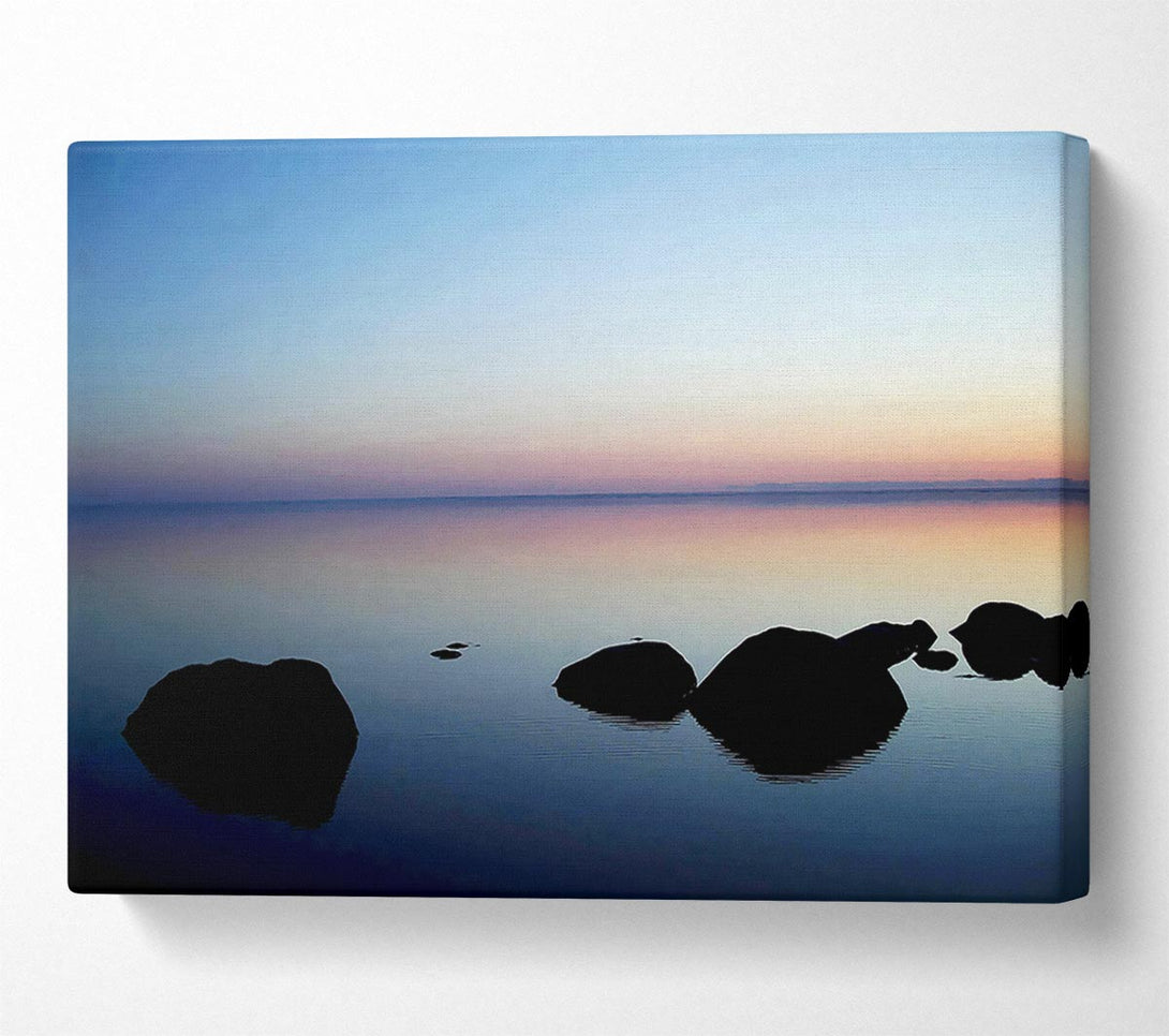  A Canvas Print of Tranquil Stepping Stone Ocean Canvas Art