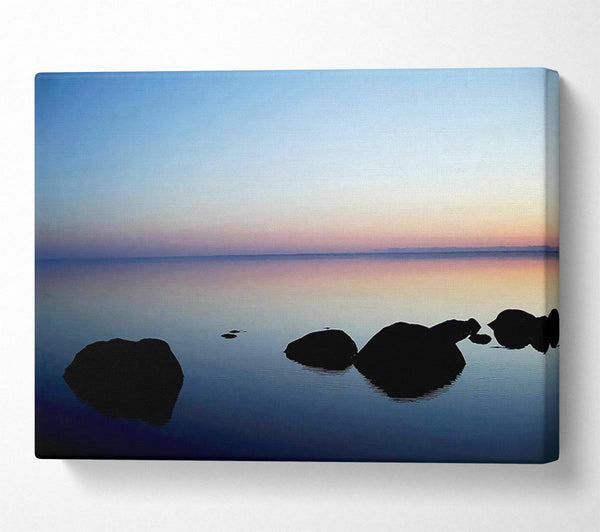  A Canvas Print of Tranquil Stepping Stone Ocean Canvas Art