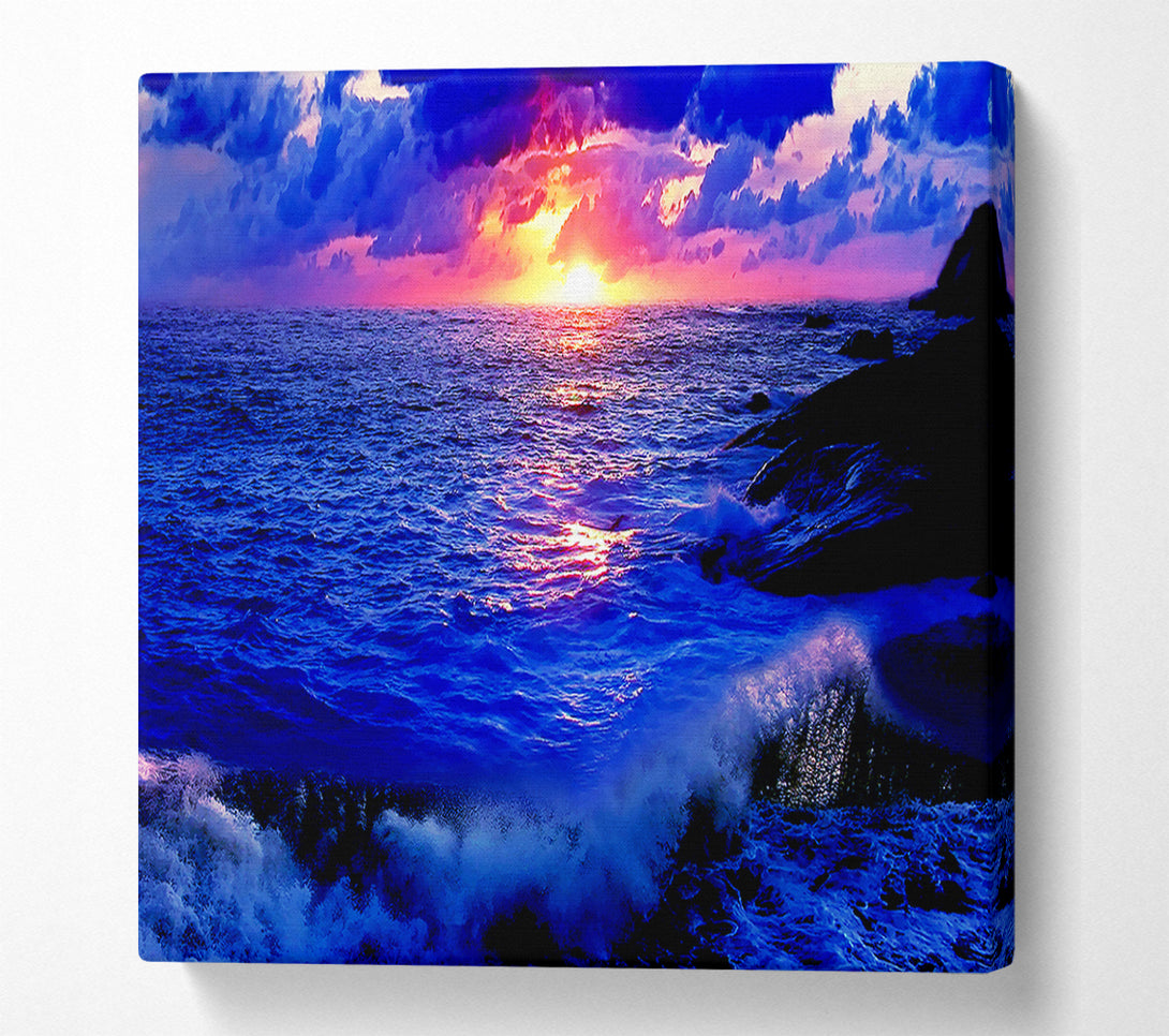  A Canvas Print of The Movement Of The Ocean At Dawn Canvas Print