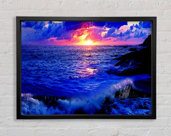 The Movement Of The Ocean At Dawn Framed Print