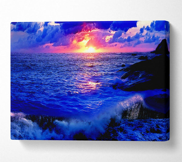  A Canvas Print of The Movement Of The Ocean At Dawn Canvas Print
