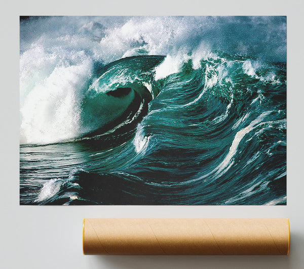 The Green Crashing Waves Print