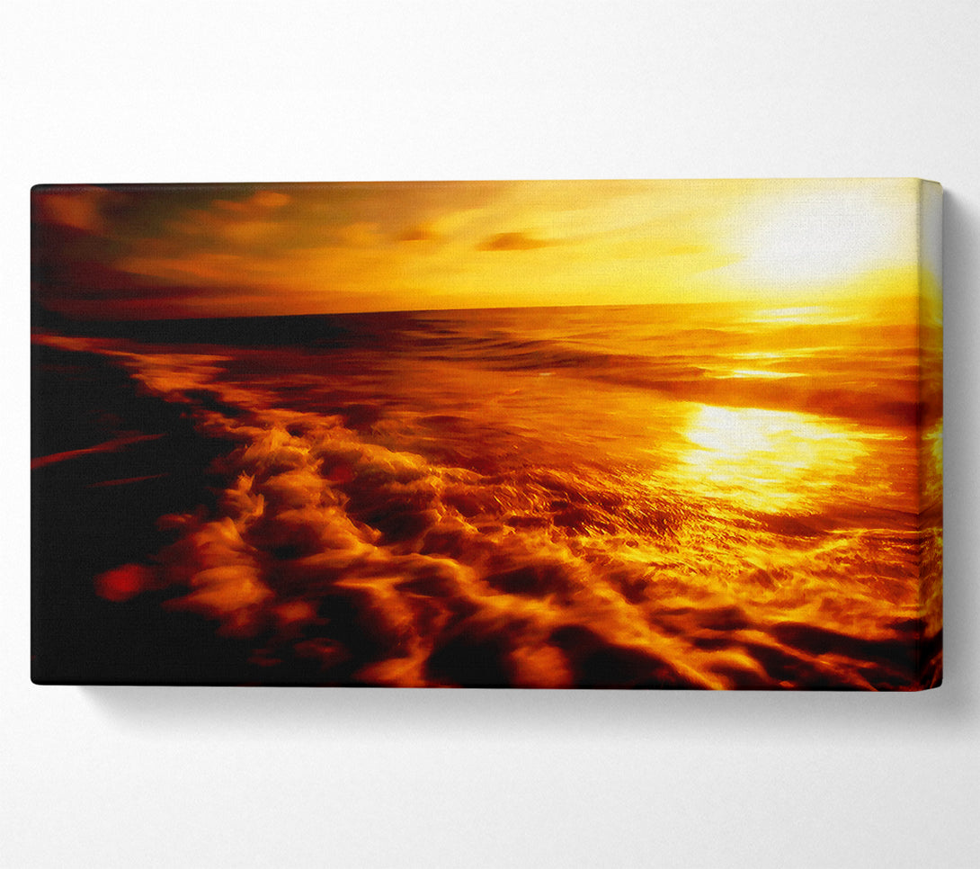  A Canvas Print of The Ebb Of The Sunlit Ocean Canvas Wall Art