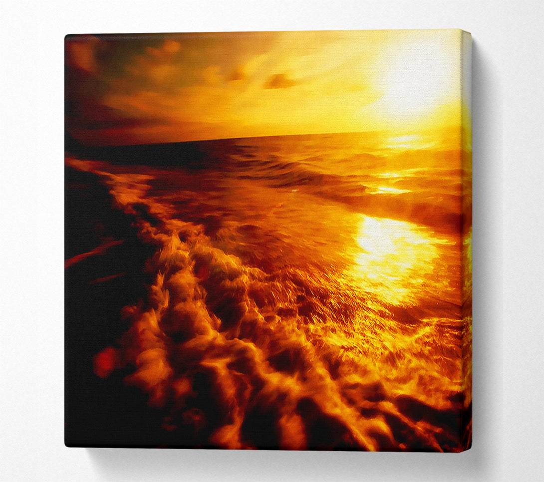  A Canvas Print of The Ebb Of The Sunlit Ocean Canvas Wall Art