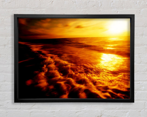 The Ebb Of The Sunlit Ocean Framed Print