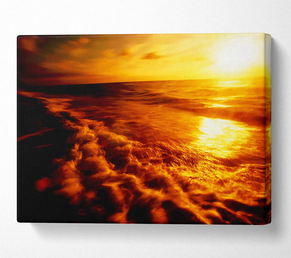  A Canvas Print of The Ebb Of The Sunlit Ocean Canvas Wall Art