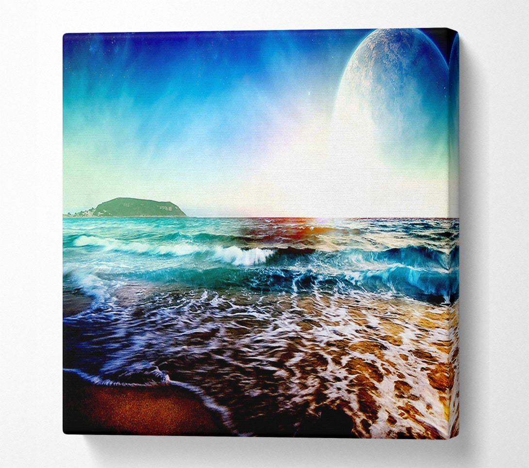  A Canvas Print of The Beach Planet Canvas Print