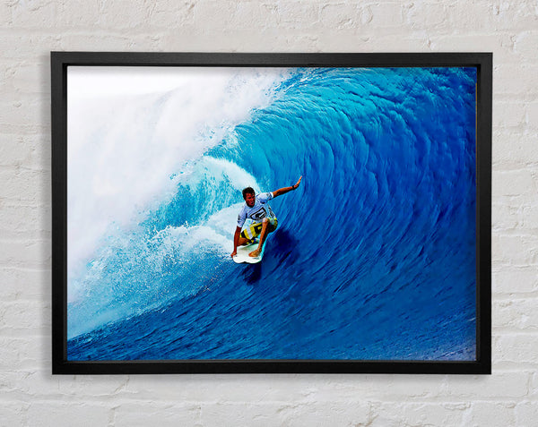 Surfers Tunnel Framed Print