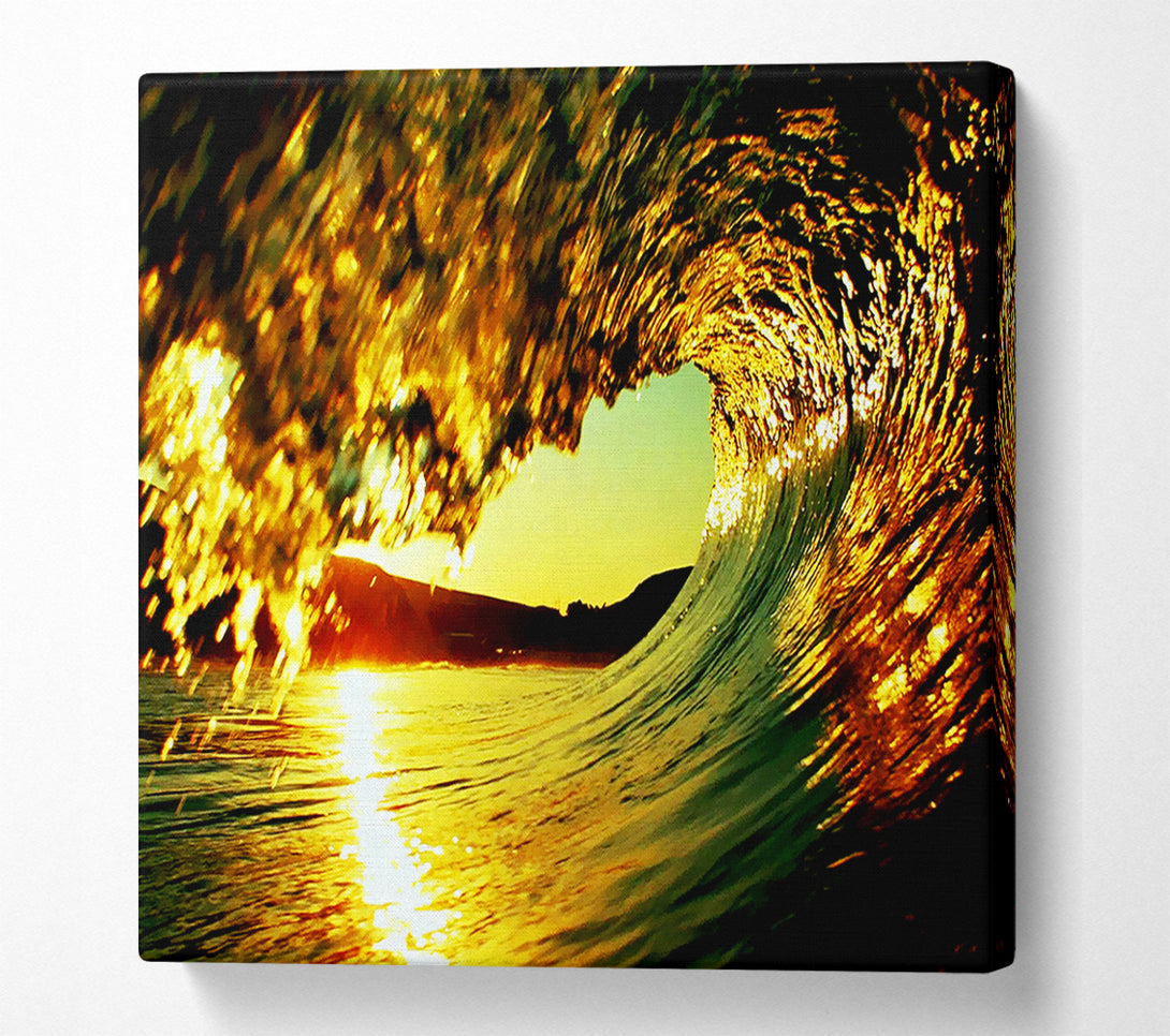 A Canvas Print of Surfers Sun Wave Canvas Print