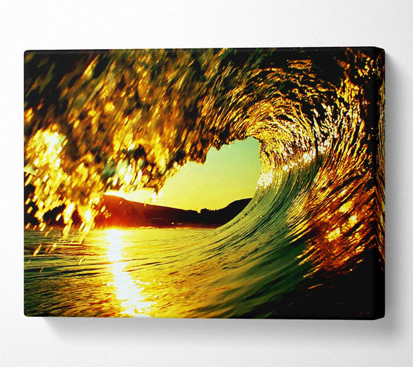  A Canvas Print of Surfers Sun Wave Canvas Print
