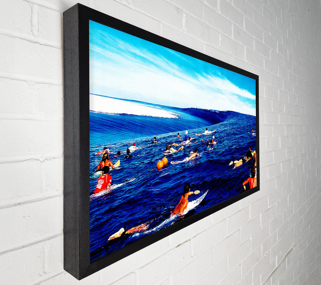  A Canvas Print of Surfers Hunt For The Ultimate Wave Canvas Wall Art