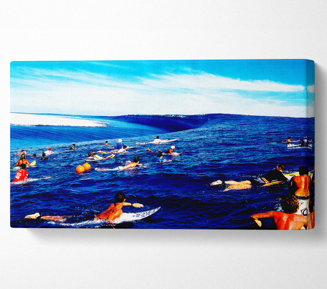  A Canvas Print of Surfers Hunt For The Ultimate Wave Canvas Wall Art