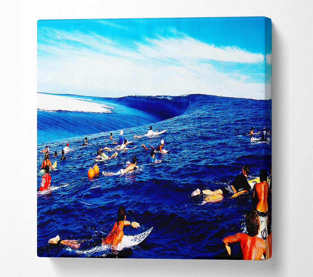  A Canvas Print of Surfers Hunt For The Ultimate Wave Canvas Wall Art