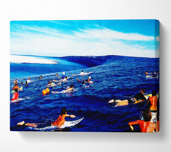  A Canvas Print of Surfers Hunt For The Ultimate Wave Canvas Wall Art