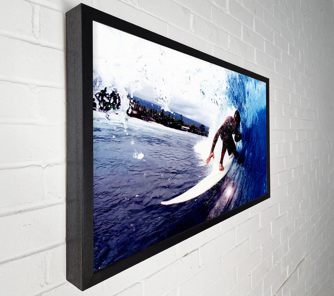  A Canvas Print of Surfer Slicing The Wave Canvas Print