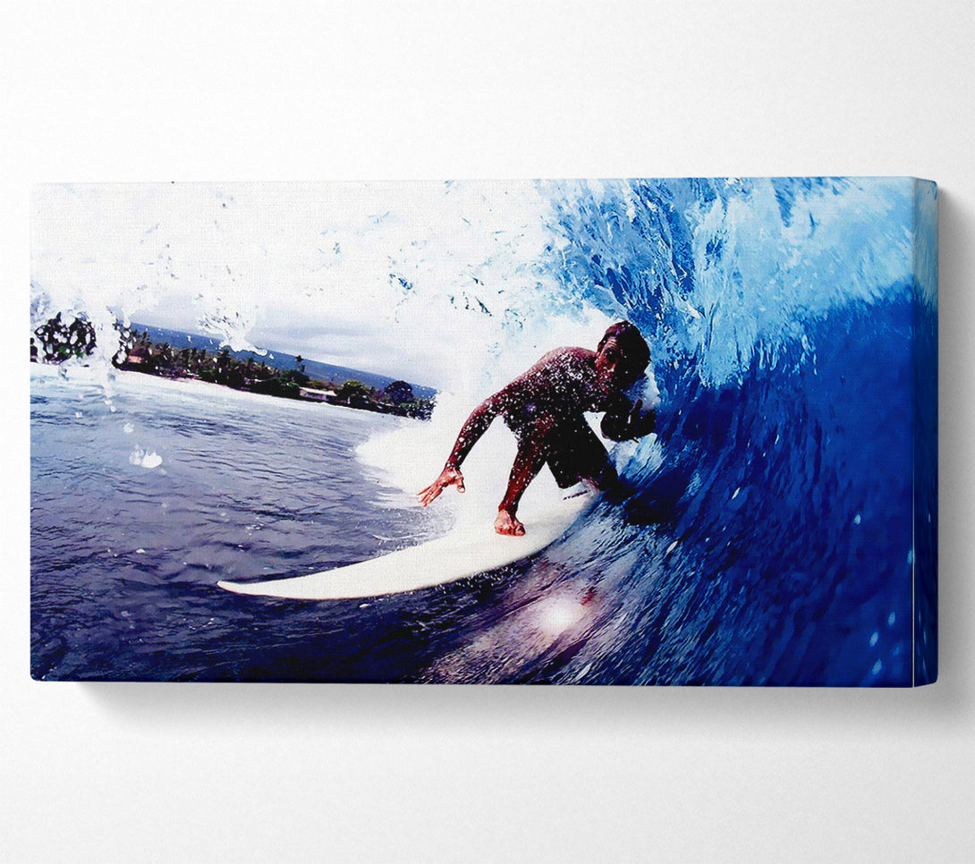  A Canvas Print of Surfer Slicing The Wave Canvas Print