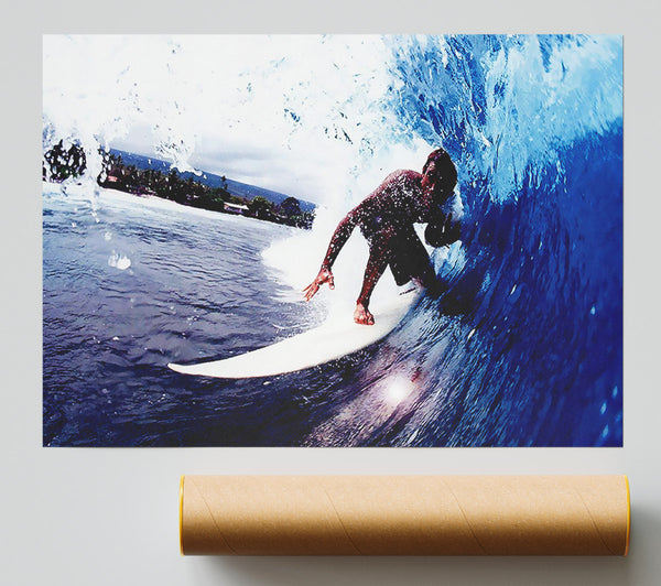 Surfer Slicing The Wave Giclee Print