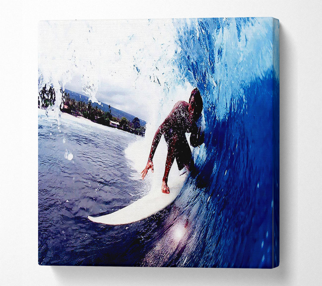  A Canvas Print of Surfer Slicing The Wave Canvas Print