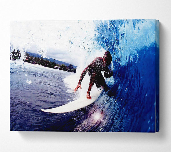  A Canvas Print of Surfer Slicing The Wave Canvas Print
