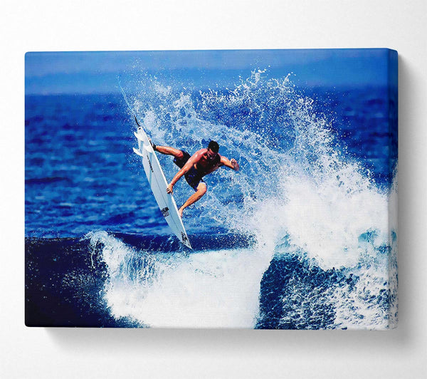  A Canvas Print of Surfer Jumping The Wave Canvas Art