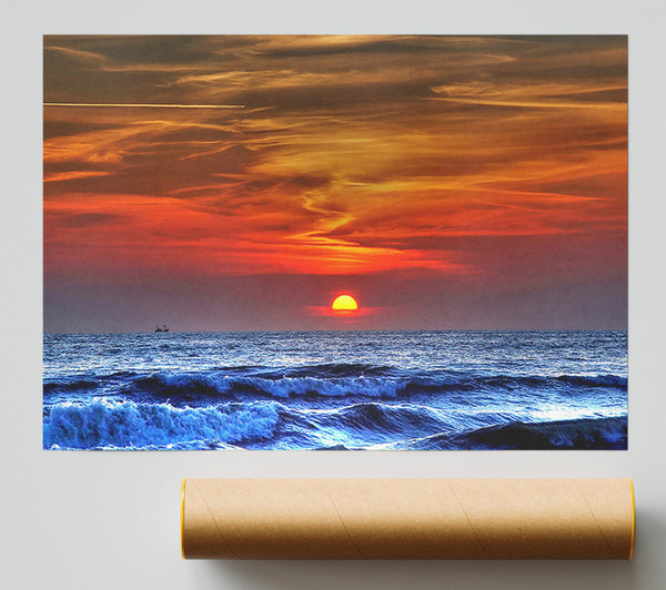 Sunset On The Beach Print