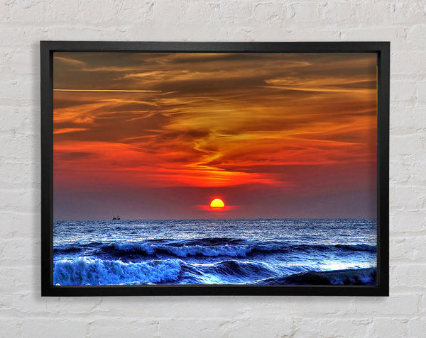 Sunset On The Beach Framed Print