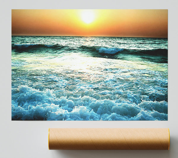 Sunset Near Sea Poster
