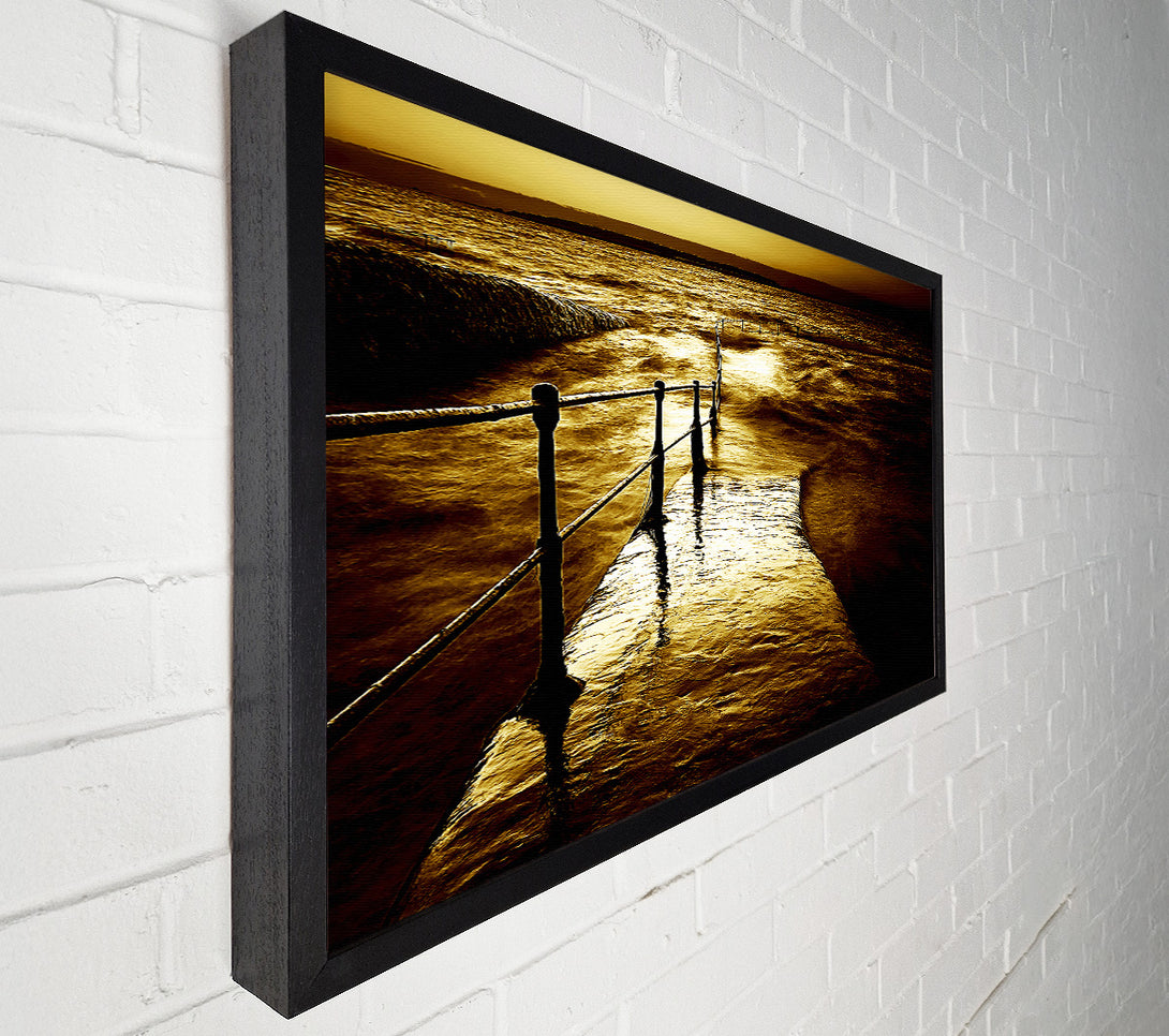  A Canvas Print of Stunning Brown Ocean Walkway Canvas Art